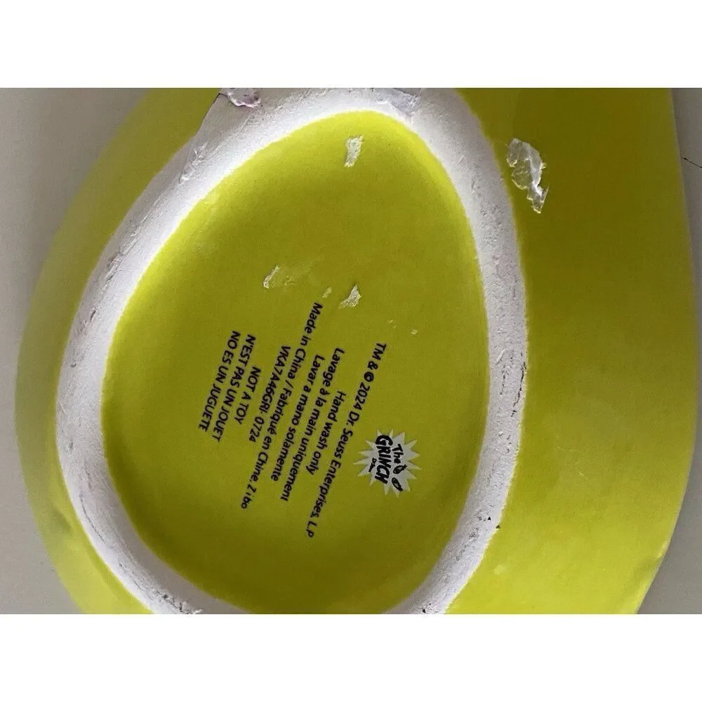 Dr Seuss How The Grinch Stole Christmas Ceramic Spoon Rest‎ Holiday Green NEW